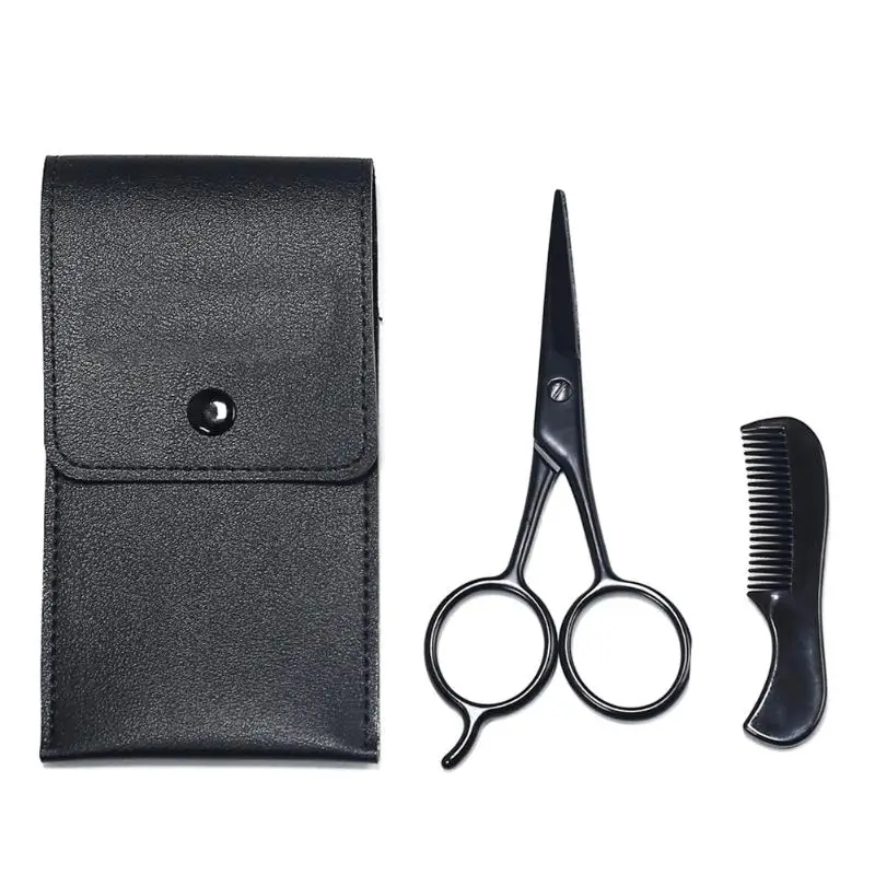 

BLUE ZOO Fashionable And Convenient Safely Men Beard Kit Square Bag Scissors Comb Grooming Trimming Styling Shaping Salon Tool