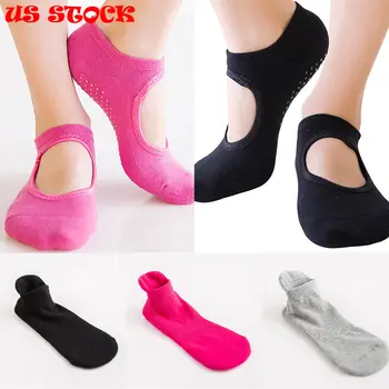 

1 Pair Women Yoga Socks Gym Pilates Ballet Cotton Toe Socks Girls Fitness Sport Socks Anti slip Breathable Elastic