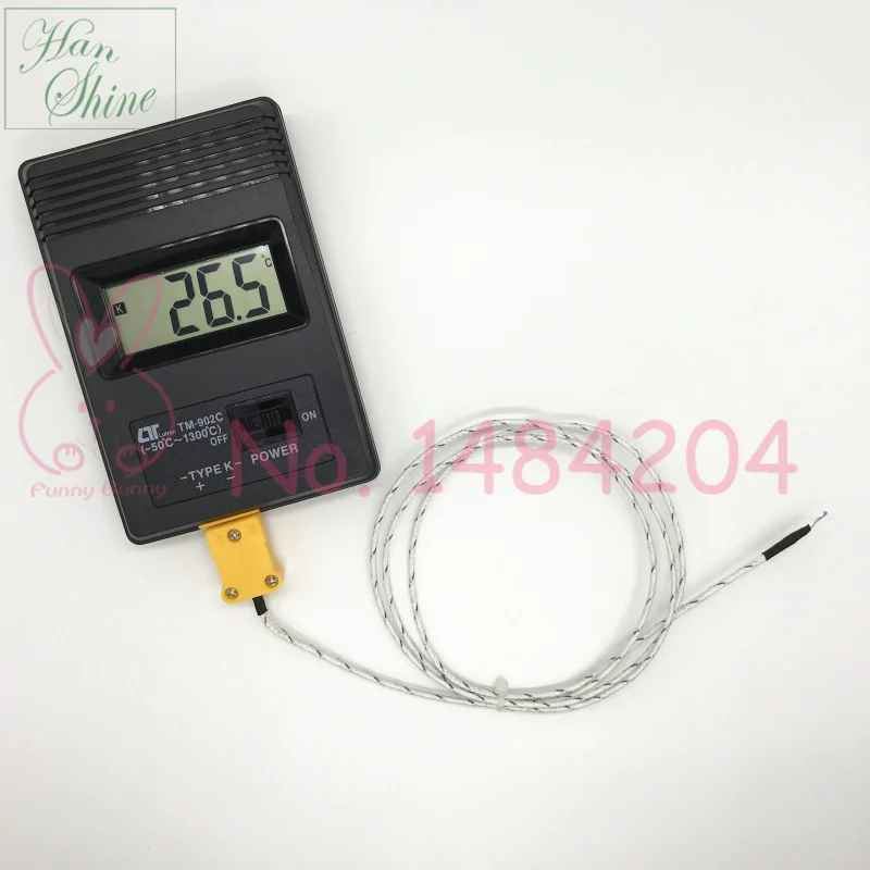 Mètre tenu dans la main de température de thermomètre numérique de TM 902C avec le Thermocouple de Contact de Type K 1m -50 ~ 1300C résolution 0.1 C de degré