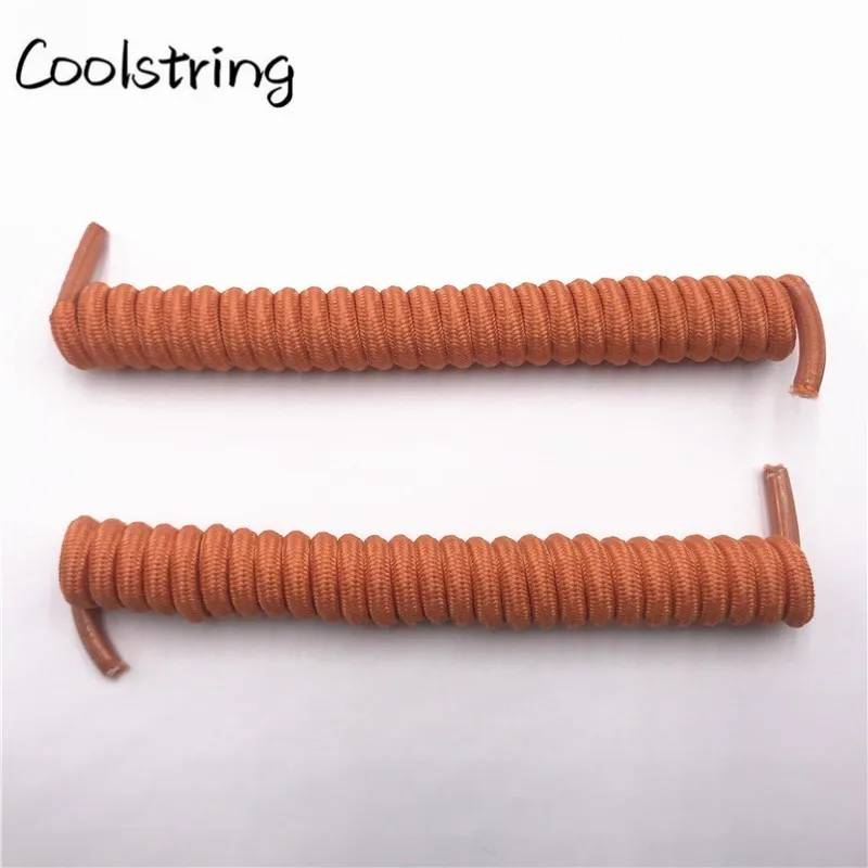 Coolstring 4mm Spiral Spring Curly Stretch Shoelace Lazy No Tie Shoe Laces New Shoestrings For Elderly Children Casual Sneakers