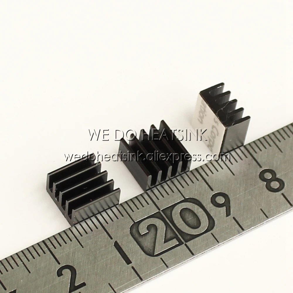 100 шт./лот 8,8*8,8*5 мм черный теплоотвод ОЗУ чипсет алюминиевый теплоотвод с теплопроводящей лентой вентиляторы и охлаждение