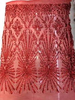 

Sequined Style African High Quality Net Wedding Lace Fabric 2019 New Nigeria Sequins Guipure Tulle Sewing Evening Dress Material