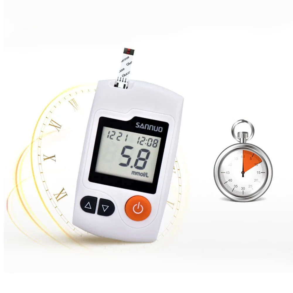 Бытовой глюкометр, умный измеритель уровня глюкозы в крови, измеритель уровня сахара в крови с 50 тестовыми полосками и 50 иглами, медицинский инструмент