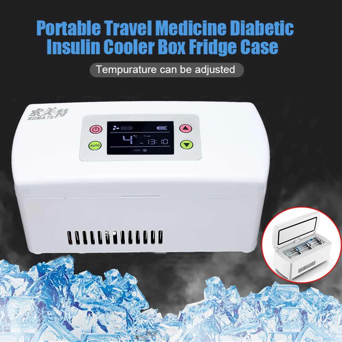 Portable Travel Medicine Freezer Diabetic Insulin Cooler Mini Fridge Case Box For car travel and home use Stored