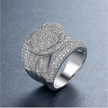 

Huitan Fashion Cocktail Party Ring with Tiny Cubic Zirconia Micro Pave Best Wedding Anniversary Rings for Women Valentines Gift