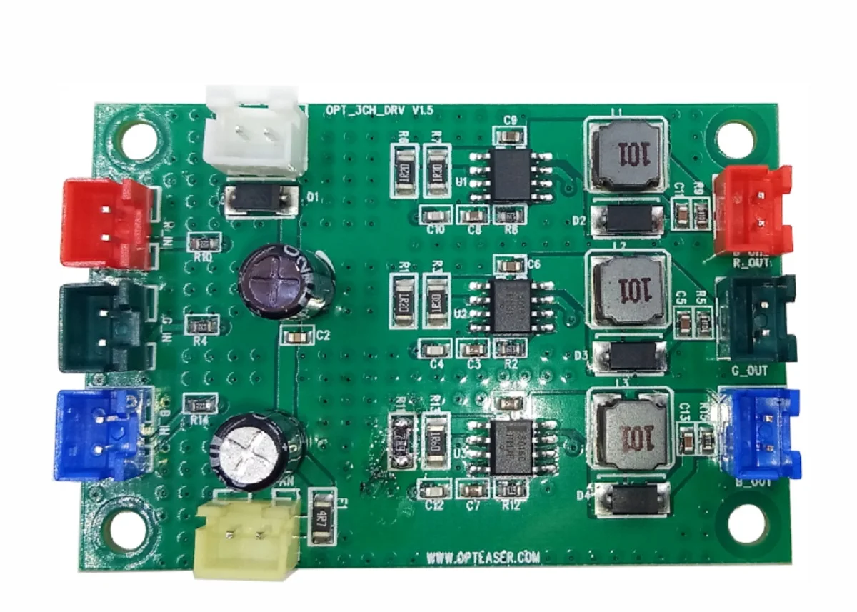 638nm+ 520nm+ 450nm с драйвер TTL доска RGB 300 mW белый лазерный модуль модуляция точность защиты температуры