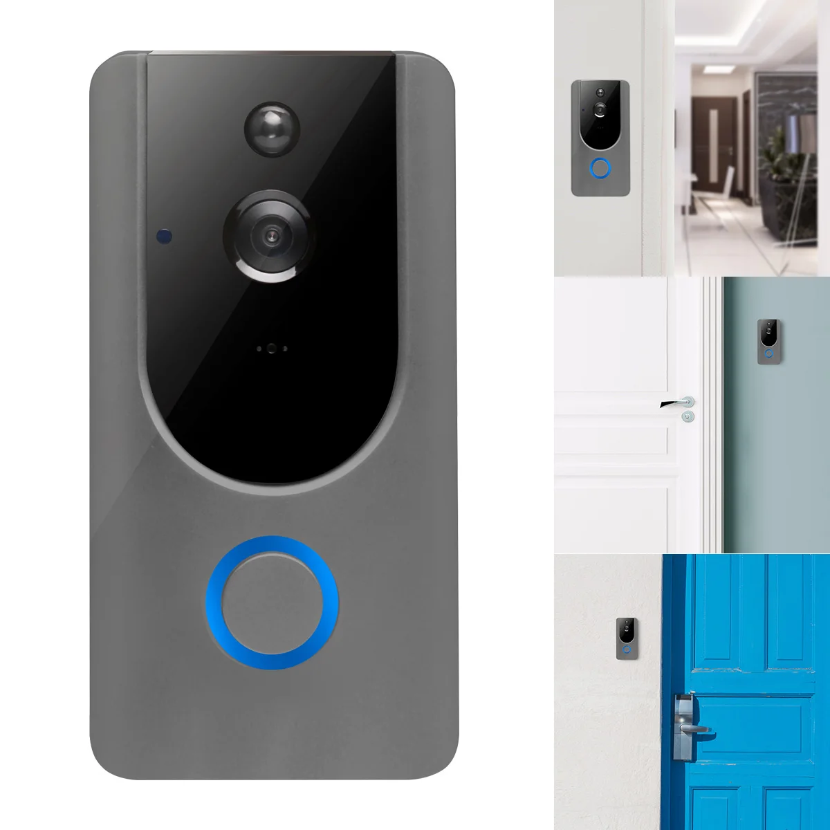 

New Wireless Doorbell Waterproof Remote Door Bell Visual Recording Remote Home Monitor Night Vision Video Intercom