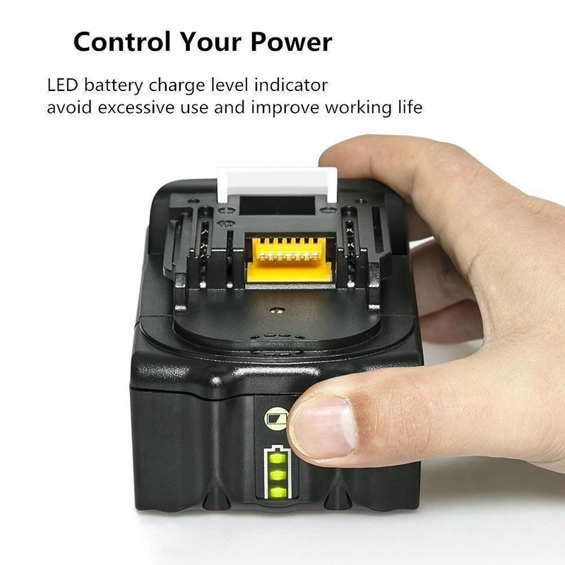  Doscing 2Pcs 18V 6000Mah Bl1860 Lithium Ion Replacement Battery With Led Indicator For Makita Bl185 - 33009848305
