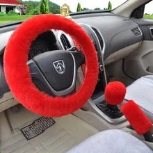 Universale Auto Volante Peluche Coperture Kit Inverno della pelliccia Del Faux Freno A Mano e Coperchio Ingranaggi Set Accessori Per Interni Auto
