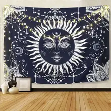 Wall Tapestry 3D Sun Moon Star Hanging Home Tapestry Wall Blanket for Decoration
