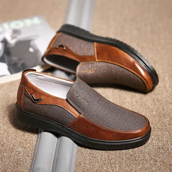 

NIS Men Shoes Casual Old Beijing Style Breathable Cloth Slip On Shoes Men Soft Spring Summer Flats Sneakers Plus Size 39-50 New