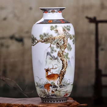 

Vintage Ceramic Vase Chinese Style Animal Vase Fine Smooth Surface Home Decoration Furnishing Articles