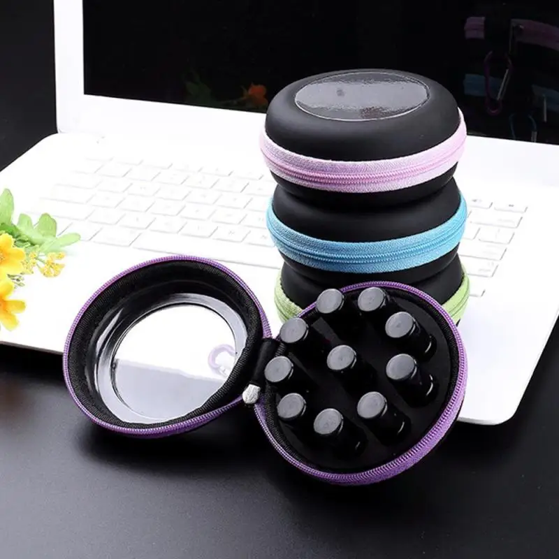 زيت طبيعي حقيبة التخزين حمل 10 زجاجات المحمولة السفر حامل حالة 2.5 مللي الحقيبة المنظم Rangement سستة حقيبة A20