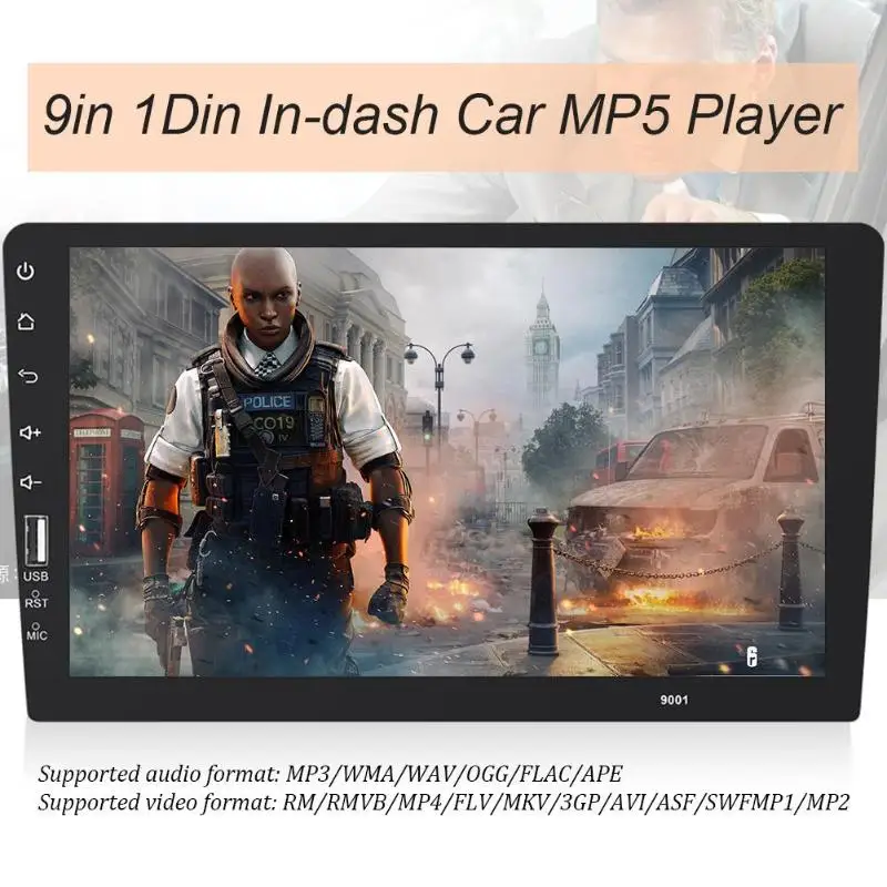 Универсальный 9in HD сенсорный экран 1Din в тире Bluetooth стерео MP4/MP5 плеер головное