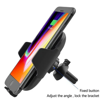 Wireless Car Charger Automatic Qi Wireless Rapid Charger Car Phone Mount Air Vent Phone Holder For  Universal Phone