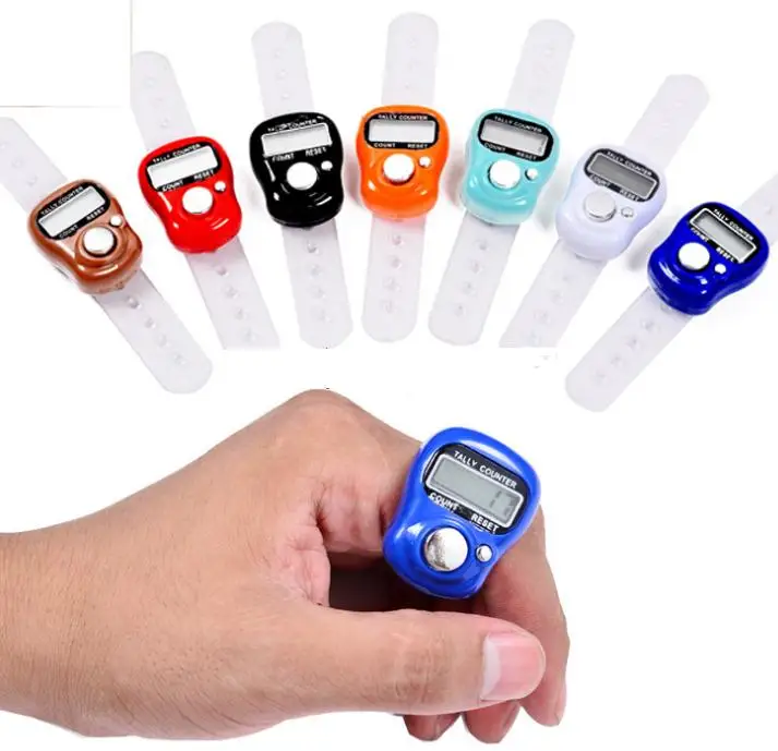 

Free Shipping 200pcs Mini Hand Hold Band Tally Counter LCD Digital Screen Finger Ring Electronic Head Count Tasbeeh Tasbih