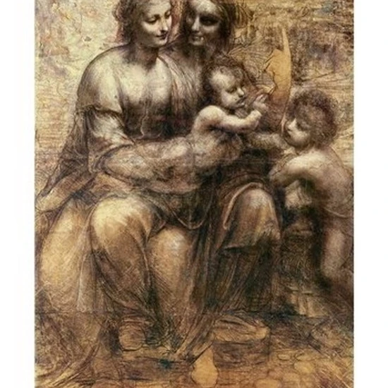 Мадонна с младенцем SS. Anne and John the Baptist c.1499 постер печать Леонардо да Винчи (18x24) | Дом