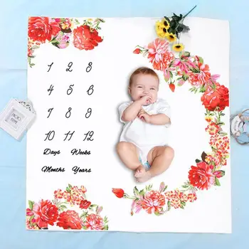 

Newborn Baby Photo Background Cloth Blanket Floral Print Baby Photography Prop Infant Stroller Swaddle Wrap Blankets Bath Towel