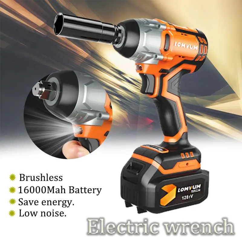 

High Quality Brushless Cordless Electric Wrench Impact 16000mAh Rechargeable Battery Hand Drill Power Tools 3 Gears Torque