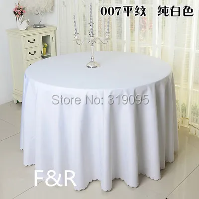 

Free shipping 10 pieces 116 '' round white polyester tablecloth linen Nappe