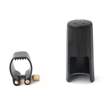 

Black Leather Ligature Fastener with Plastic Cap for Tenor Sax Saxphone Bakelite Mouthpiece