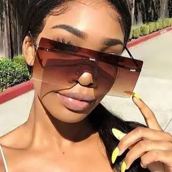 

Alloy Rimless Square Sunglasses Women Luxury Brand Purple Mirror Sun Glasses Female Sexy Shield Vintage One Piece Flat Shades