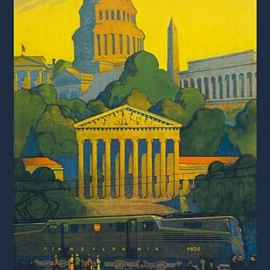 Washington The City Beautiful Railroad Travel Poster Print (24 x 36) | Дом и сад