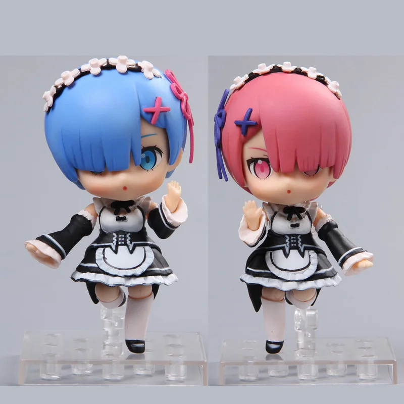 

re zero Anime Re Life in a different world from zero Blue Rem Red Ram PVC Action Figures toys Anime figure Toys For Kids gifts
