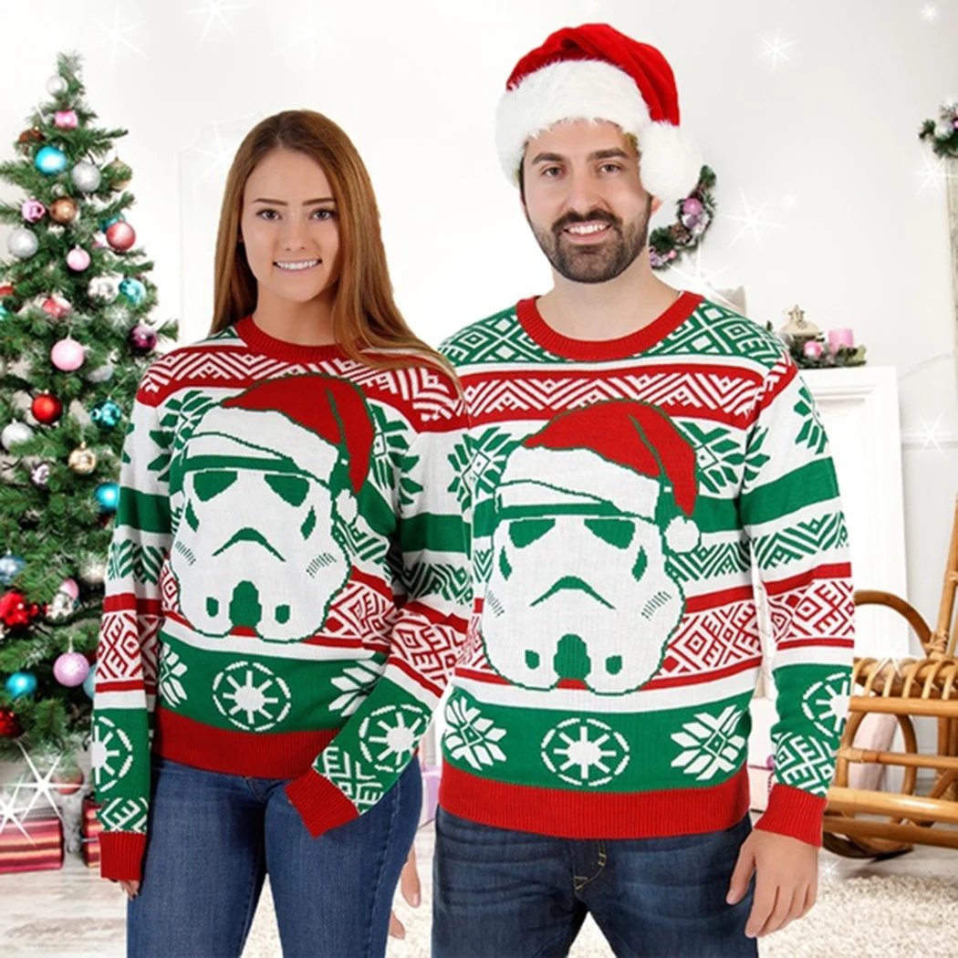 Fashion Christmas Sweaters Pull Men Women Unisex Oversize 2018 Xmas Sweaters Knitted Couples 