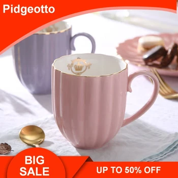

European Style Creative Phnom Penh Coffee Milk Cup Cute Pumpkin Ceramic Couple Cups And Mugs Royal Porcelain Coffee mug