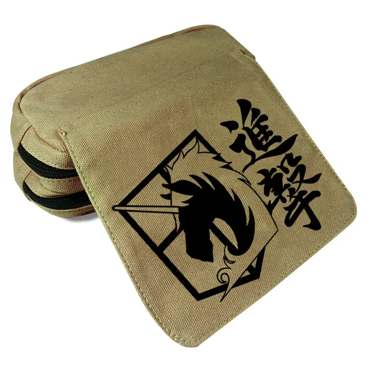 

Attack On Titan Trainee Squad Scouting Legion Boys Girls Wallet Canvas Pencil Case School Supplies Bags Student Gift Make Up Bag