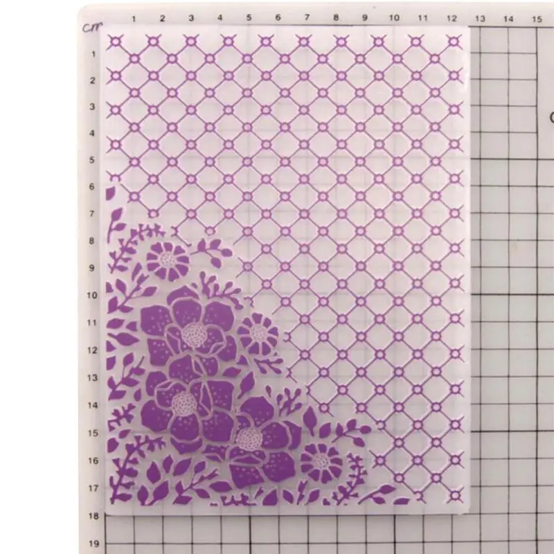 Plastic Embossing Folder Stencils Template Molds Flower Scrapbooking