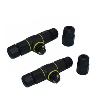 

Set of 2 IP68 Water-resistant LED Connectors LED T-Shape Connectors 3 Way for LED Deck Lamp