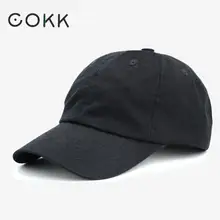 COKK Женская бейсбольная кепка черные однотонные Хлопковые