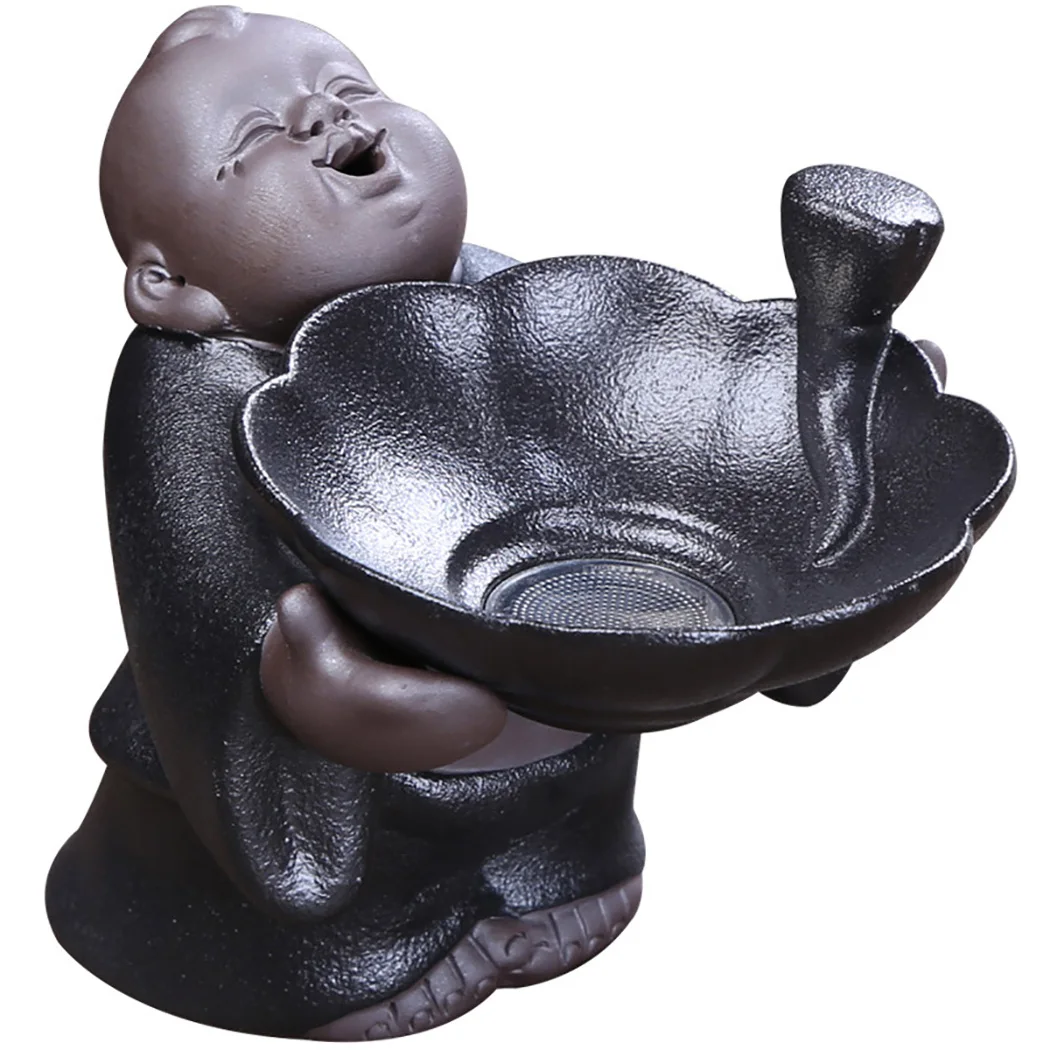 

Multi-Purpose Black Pottery Tea Strainer Kung Fu Tea Ceremony Accessories Black Pottery Boy Tea Filter Drinking Tea Props