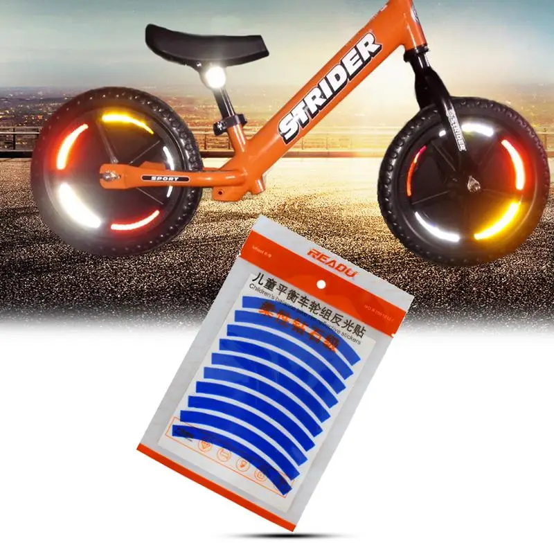Bike Stickers Decals Reflective Strip Bicycle Tape Sticker Wheel Reflector Accessories Children Balance Bike Safety Strips