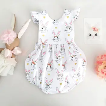

Pudcoco Easter Girl Jumpsuits 0-24M Fashion Infant Newborn Baby Girls Bunny Print Romper Sunsuit Playsuit Outfit Set