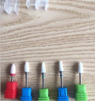 

3/32" Medium Flame Nail Drill Bit Polish Tool Ceramic Grinding Stone Head Electric Manicure Cutter Nail Files 20pcs