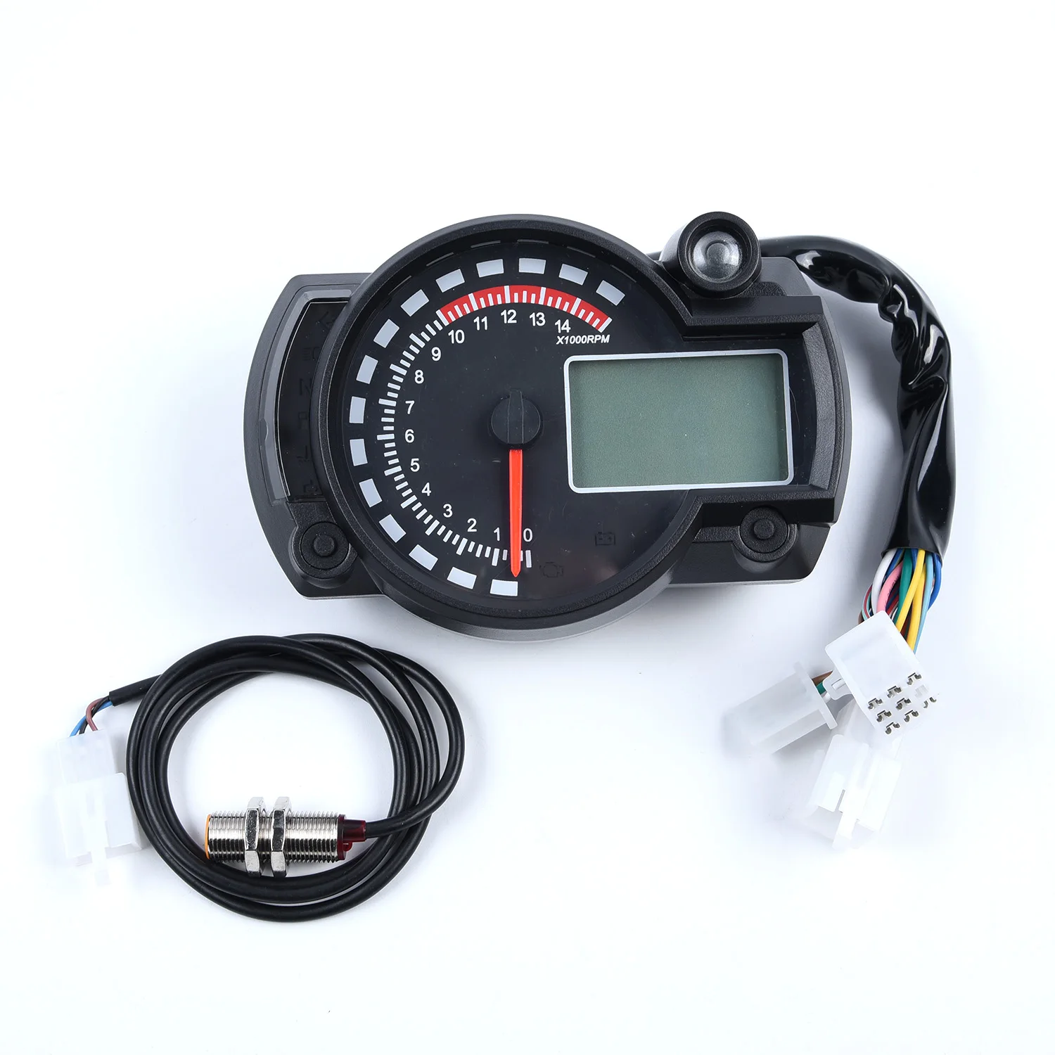 

15000rpm Km/h LCD Digital Motorcycle Speedometer Odometer Motor Bike Tachomer