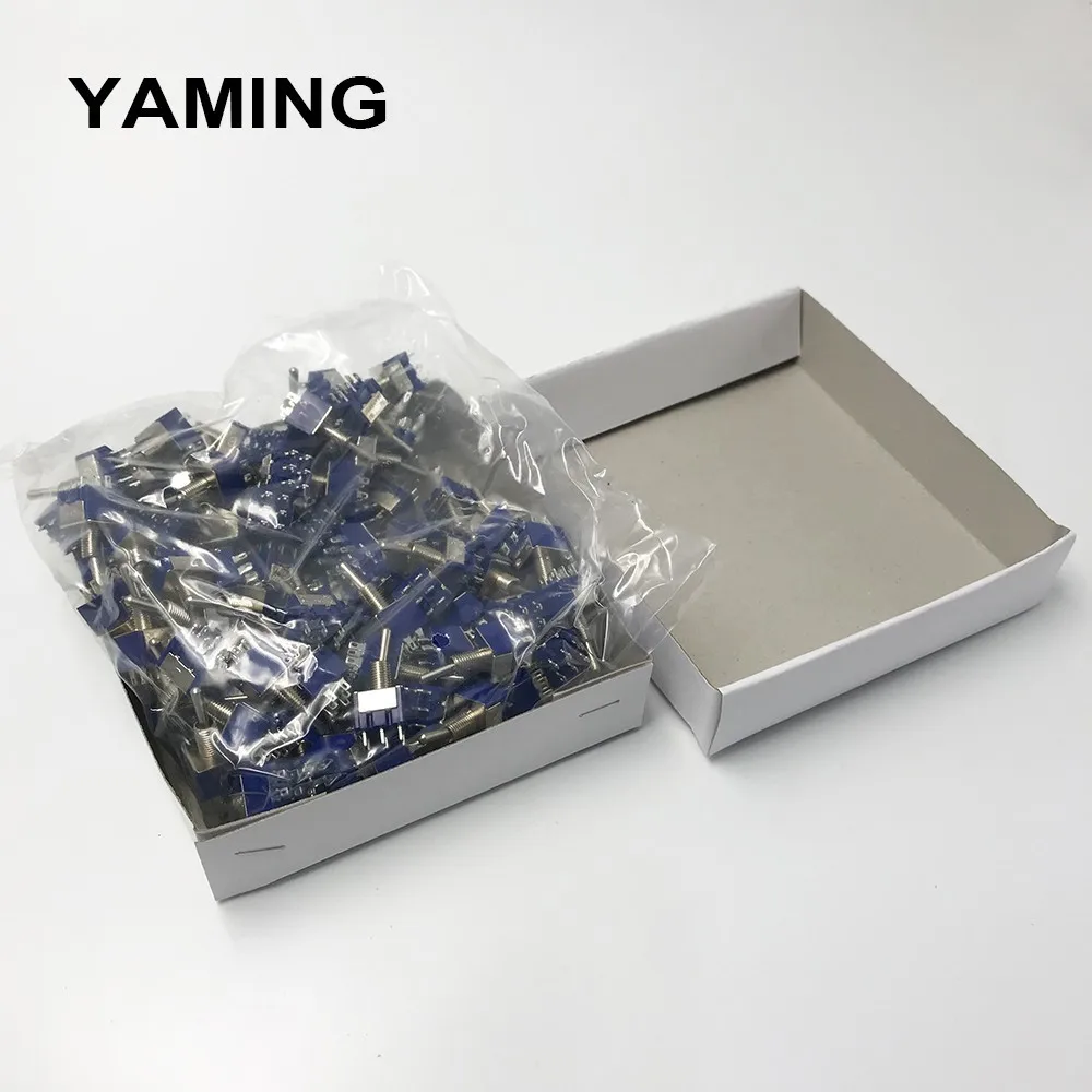 

100pcs 6mm 2Position 6Pins Toggle Switch 2A 5A 6A 250V Rocker Switch for Motor Car Boat MTS202