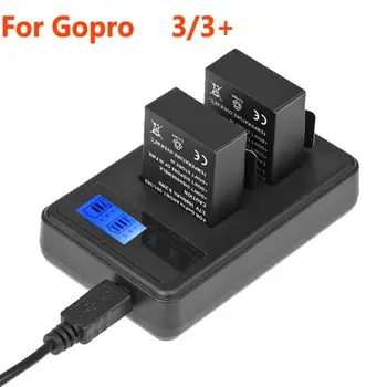 

ALLOYSEED 2pcs 3.7V 1600mAh AHDBT-201 AHDBT-301 Battery for GoPro+LCD Dual Port Battery Charger for GOPRO HERO 3 Action Camera