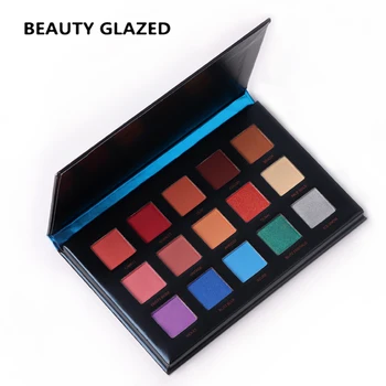 

BEAUTY GLAZED Shimmer Eyeshadow Matte Pigment Glitters Eye Shadow Palette 15 Colors Easy to wear Waterproof Makeup for Women