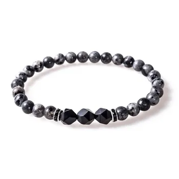 

Luxury Classic Men New Bracelet 6MM Labradorite Nature Onyx Bead Charm High Quality Stone Bracelet For Men 2018 Jewelry Gift