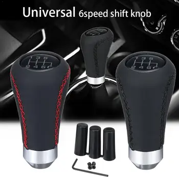 

1pc 6 Speed Universal Manual Car Gear Shifter Shift Lever Knob Cover Leather Automatic Transmission Circular Gear Lever
