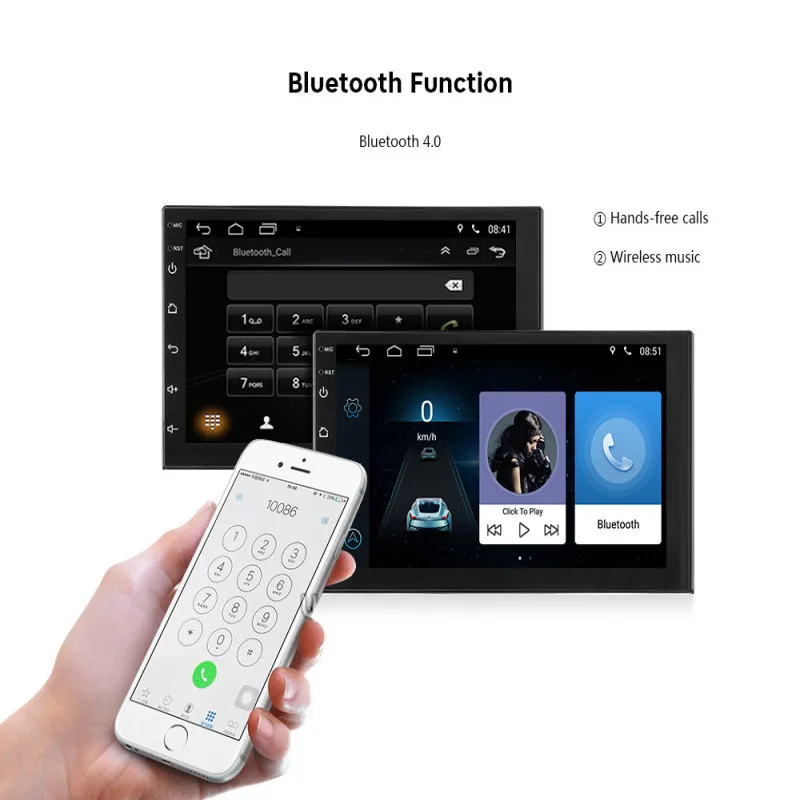 Rechteck 8802 Universal 2 din Auto Multimedia-Player 7 zoll Touch Screen Auto MP5 Player Android 7.