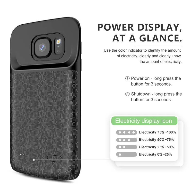 Neng 4700 мАч для Galaxy S7 тонкое зарядное устройство телефона мягкий силиконовый чехол