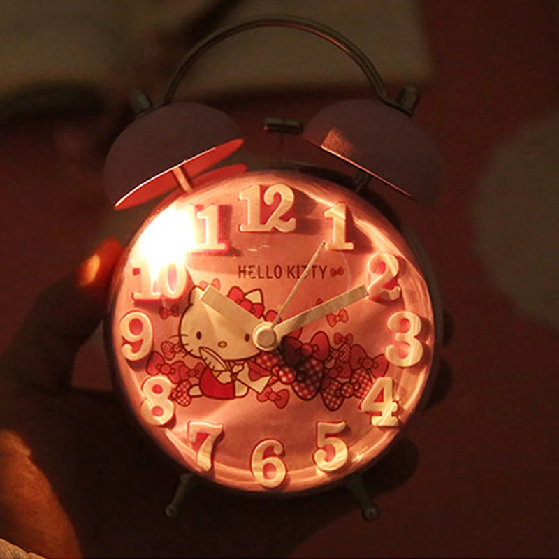  Hello Kitty Pattern Lovely Children Cartoon Girl Office Electronics Alarm Desk Table Wall Clock Stu