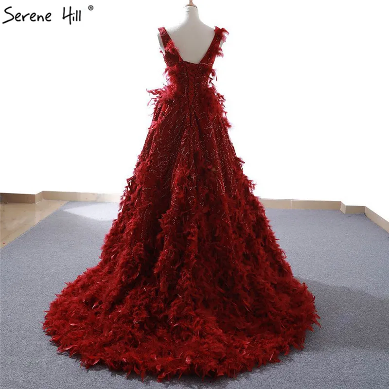 Новинка, красное тонкое платье невесты с глубоким v-образным вырезом и блестками, платье для ужина, банкета,, высококачественное модное вечернее платье с перьями, настоящая фотография 66703