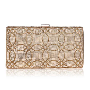 

Women Shoulder Small Cutch Bag Beaded One Side Metal Lady Wedding Elegant Purse Crossebody Bag Party Evening Bag YM1063