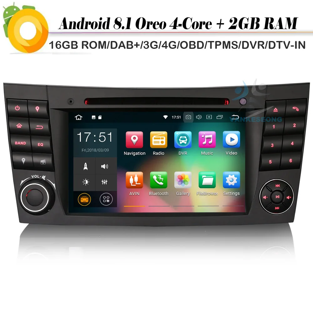 DAB + четырехъядерный Android 8 1 Авторадио автомобильный стерео WiFi 4G DVR SD CD плеер для